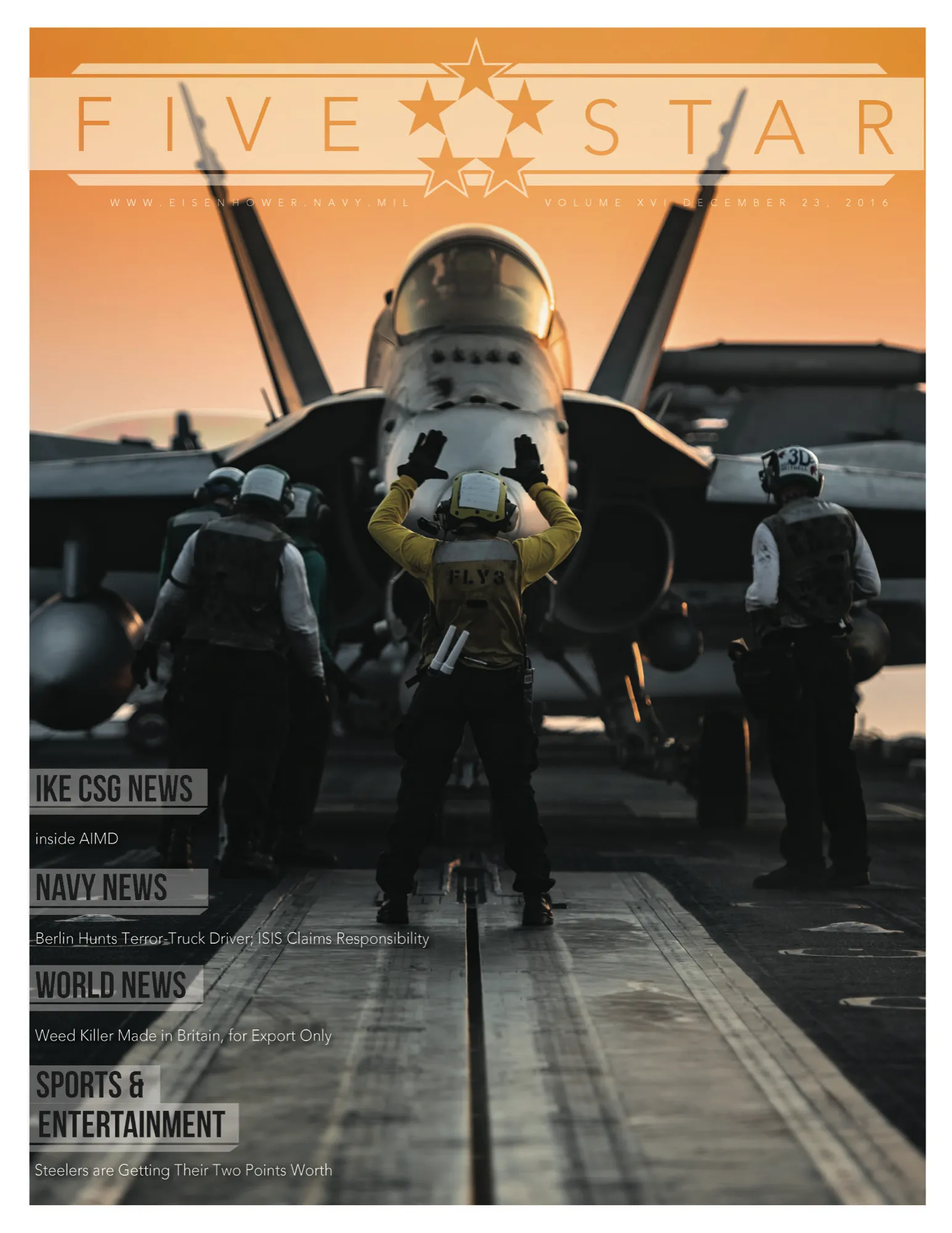Five Star magazine — daily publication printed aboard USS Eisenhower