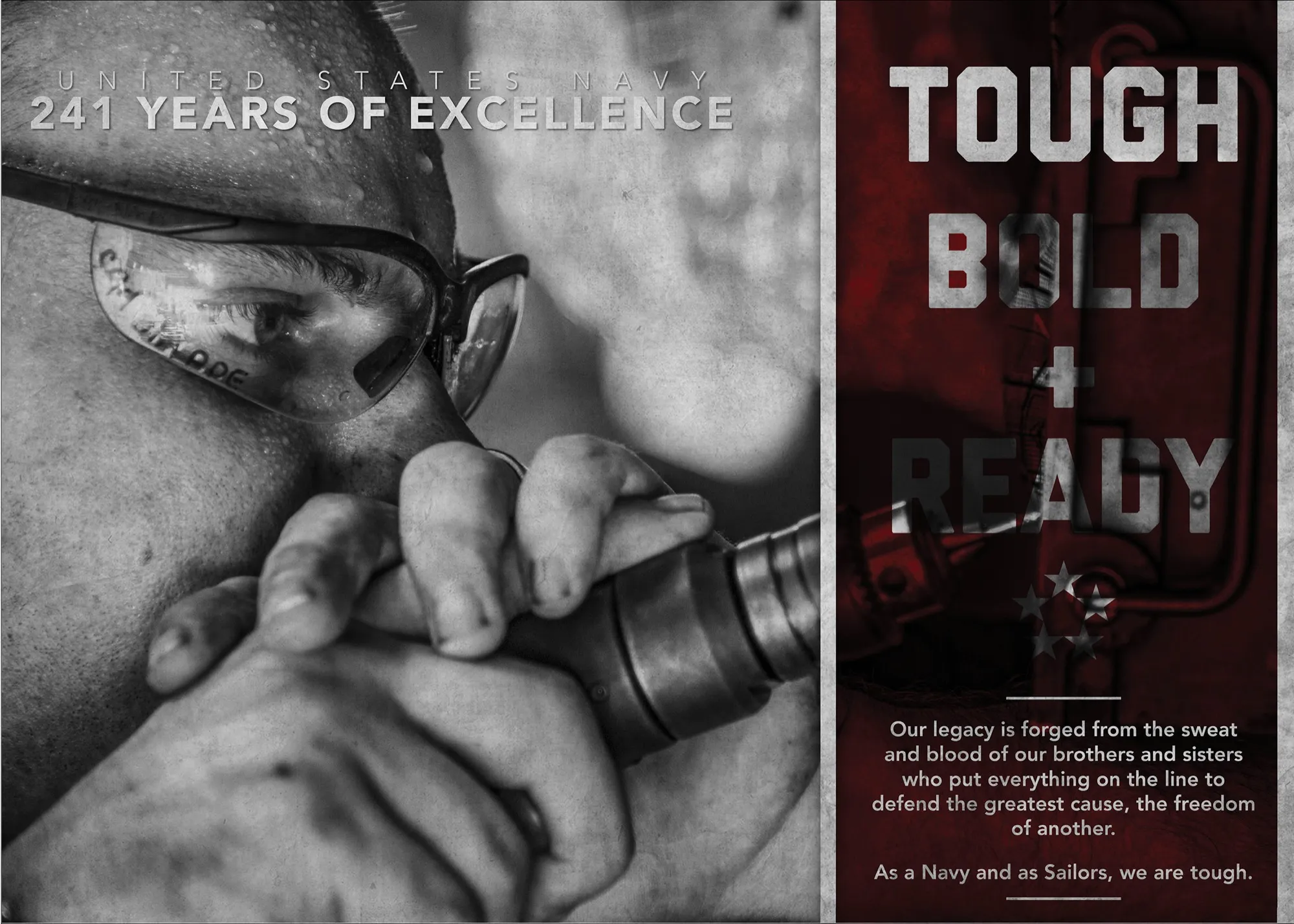 Tough, Bold & Ready — U.S. Navy 241st birthday large-format print